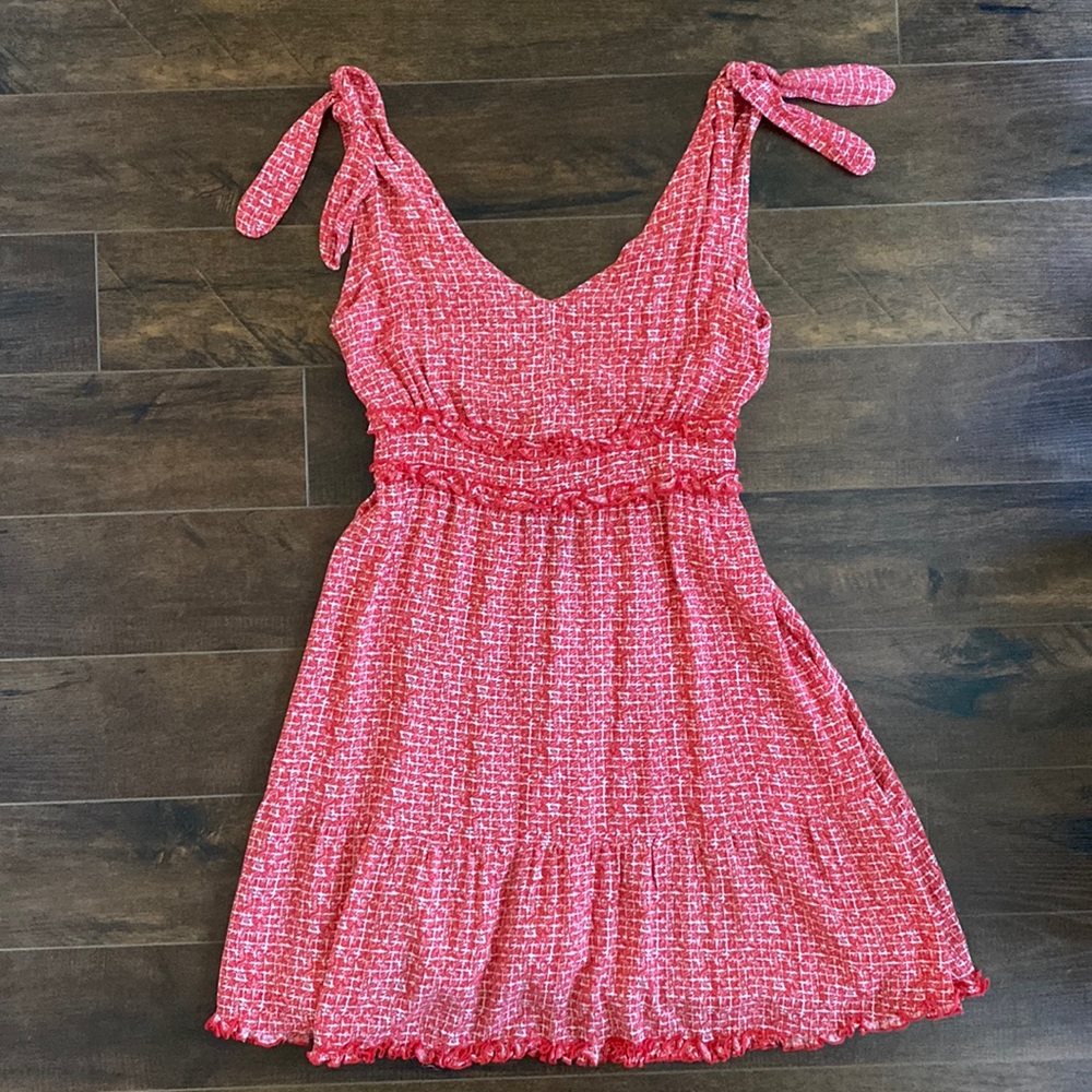 Shinestar - Summer Mini Dress - Red/White - Medium